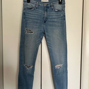 Distressed Light Blue Jeans